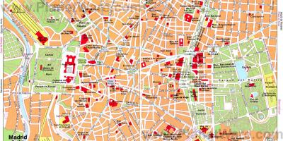 Das Stadtzentrum von Madrid street map