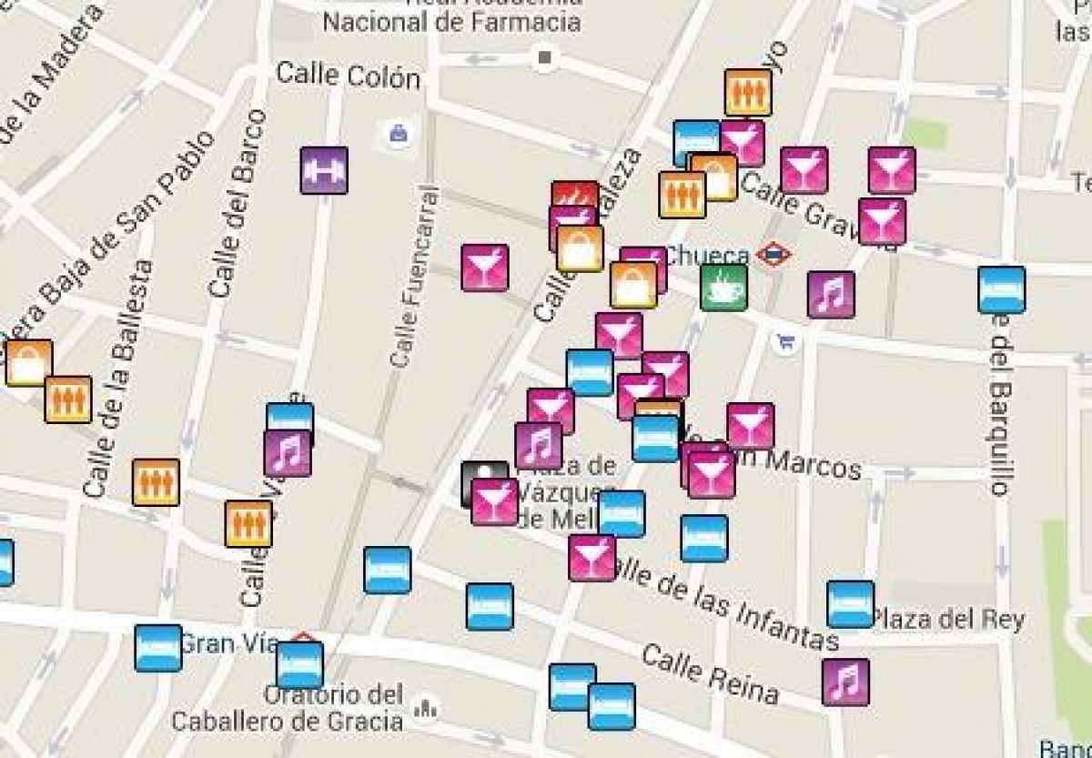 gay Bereich, Madrid Karte