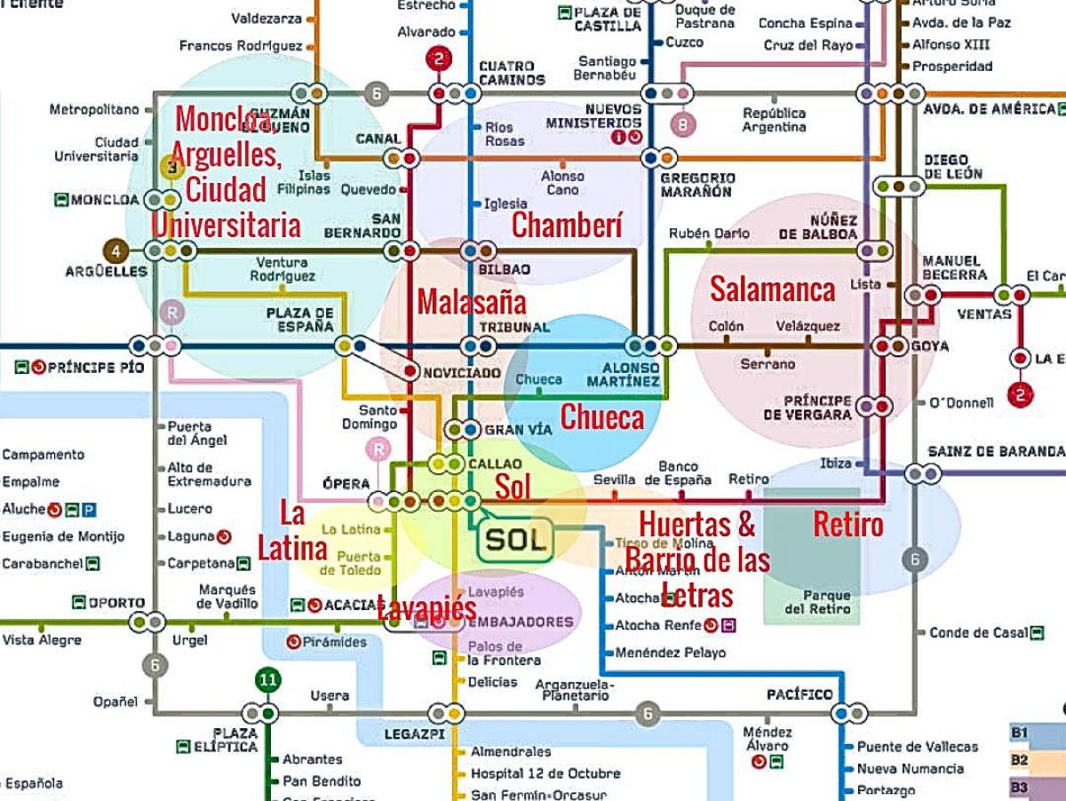 Karte von la latina, Madrid