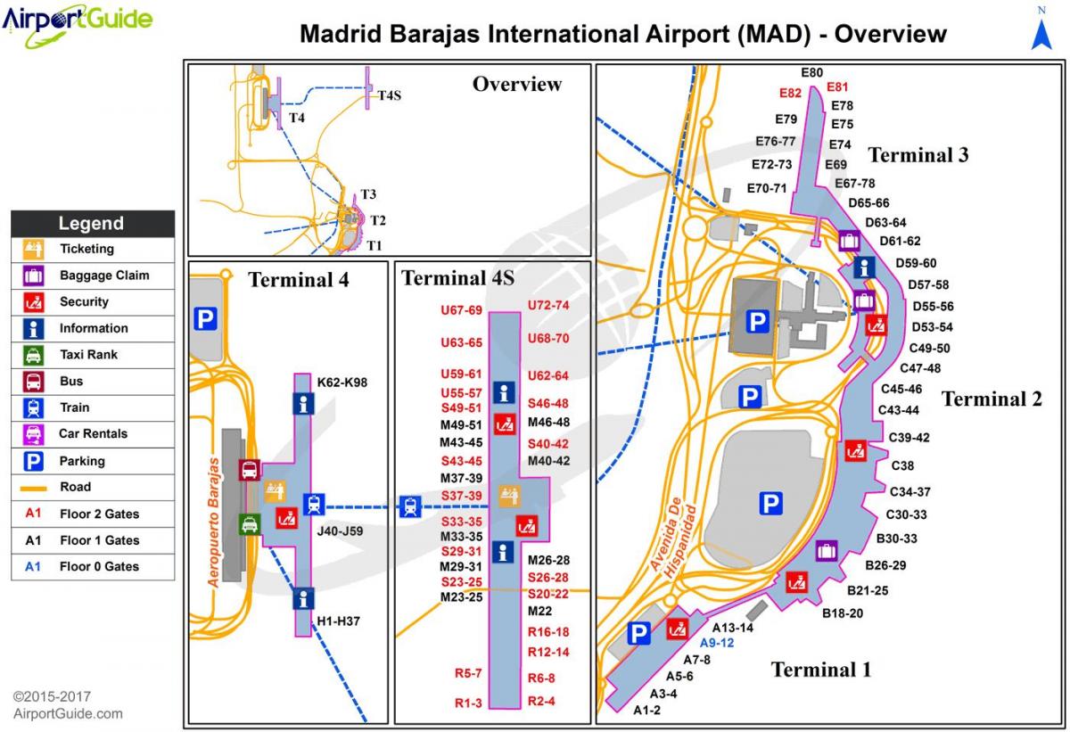 Der internationale Flughafen Madrid Karte
