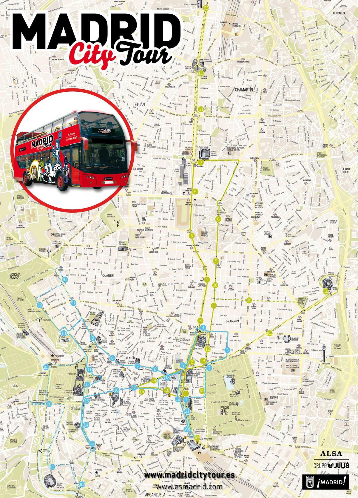 Madrid, city-bus-tour-Karte