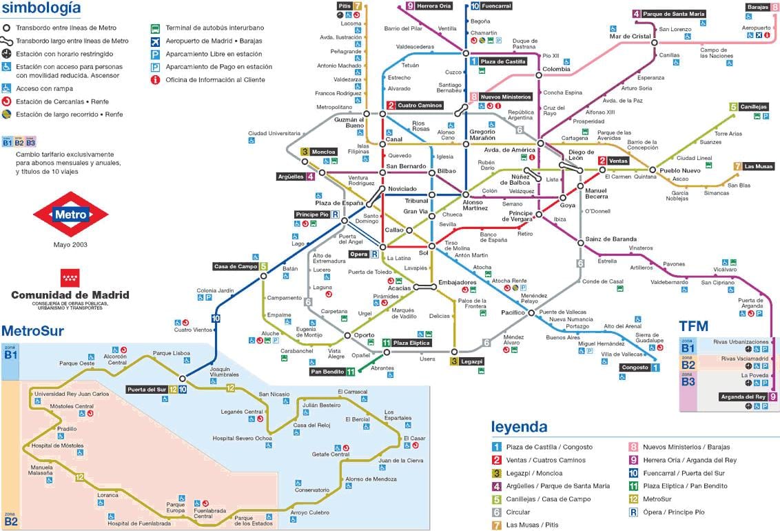 Madrid U-Bahn-station Karte