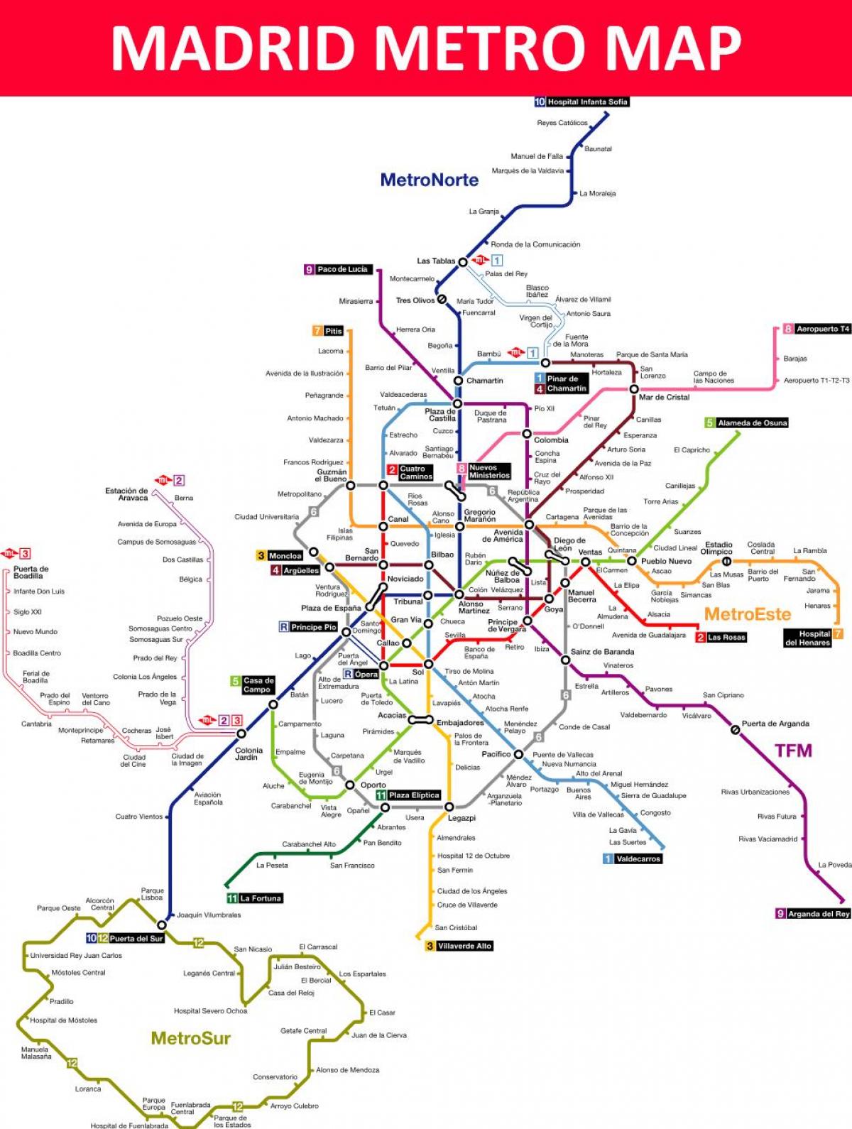 metro de Madrid Karte