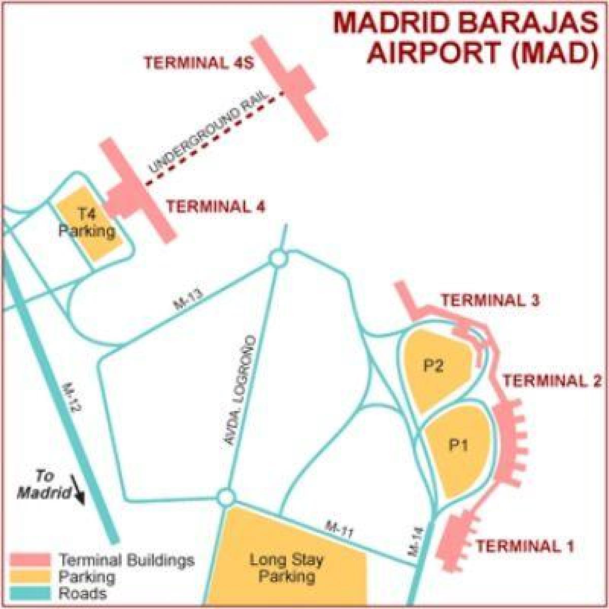 Madrid Flughafen terminal Karte