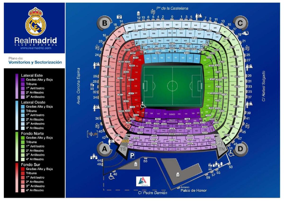 Karte von real Madrid Stadion