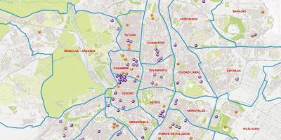 Karte von Madrid barrios