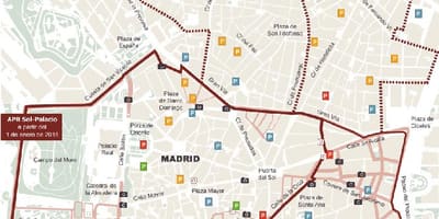 Karte von Madrid Parken